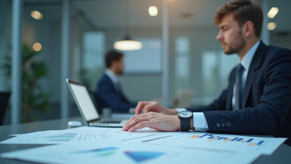 Statistiker bei der Datenerfassung für Verbraucherpreisindex-Messungen, moderne Büroumgebung mit Computern und Datenvisualisierungen